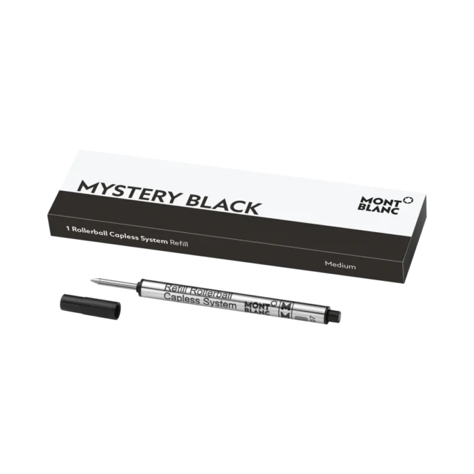 1 Rollerball Capless Refill, Mystery Black – Medium