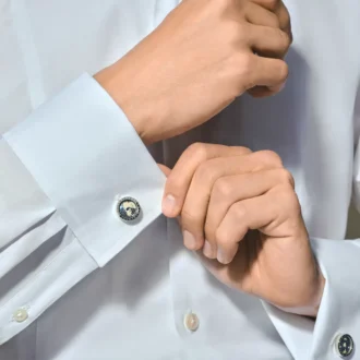 1858 Geosphere manschettknappar Blå