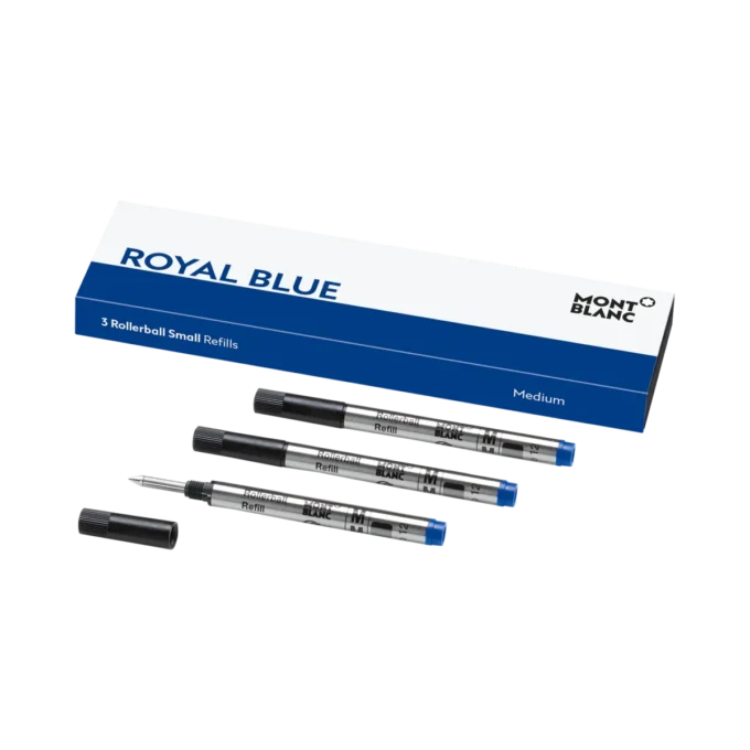 3 Rollerball Small Refills, Royal Blue – Medium