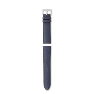 Blå kalvskinnsrem med grå spänne