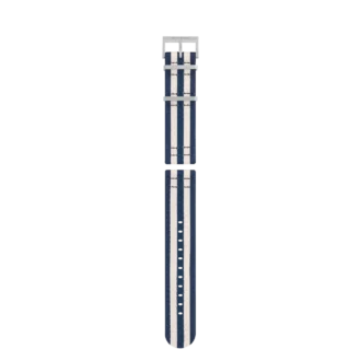 Blå och vit nylonrem