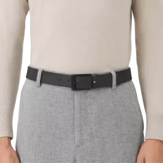 Blå/svart 35 mm vändbart läderbälte