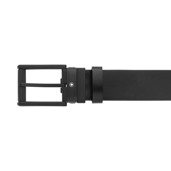 Blå/svart 35 mm vändbart läderbälte