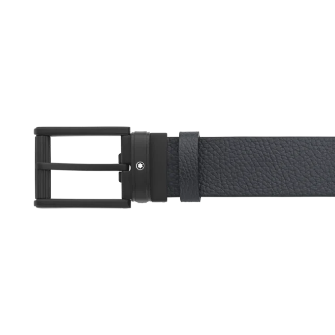 Blå/svart 35 mm vändbart läderbälte