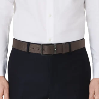 Brunt/svart 35 mm vändbart läderbälte
