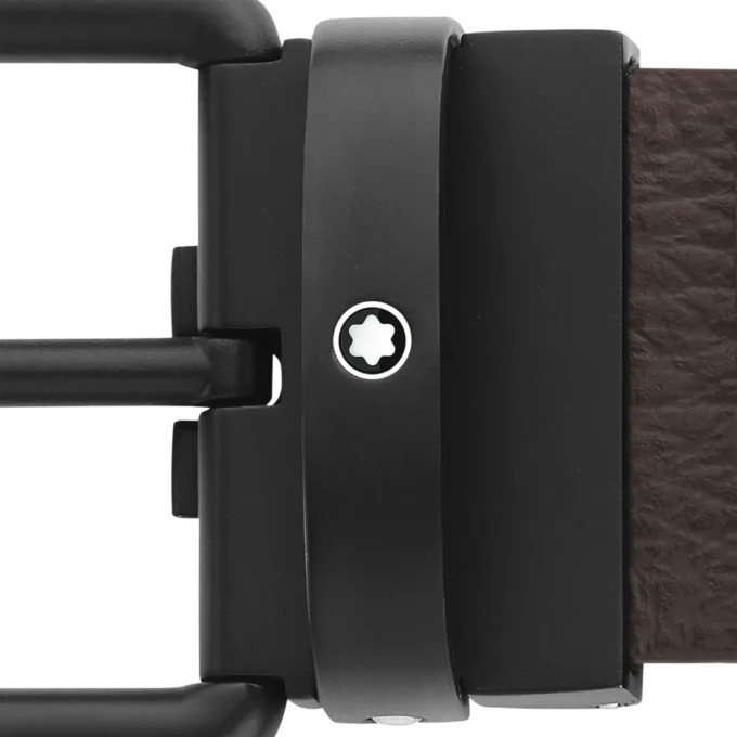 Brunt/svart 35 mm vändbart läderbälte