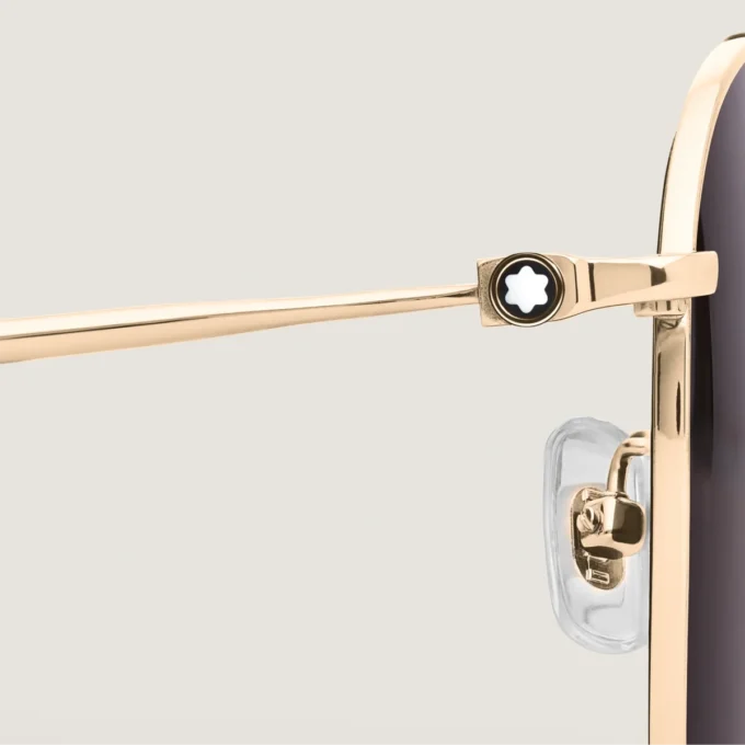 Fyrkantig titan-guldfärgad ram