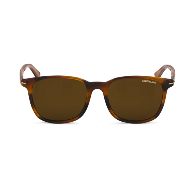 Fyrkantiga solglasögon med brun acetatbåge