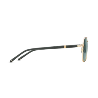 Fyrkantiga solglasögon med guldfärgad metallbåge