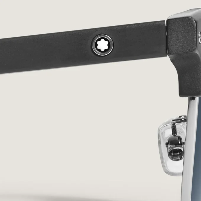 Fyrkantiga solglasögon med svartfärgad acetatbåge