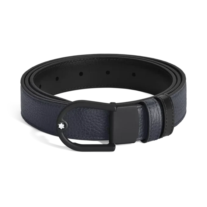 Horseshoe 30 mm vändbart bälte i kornat läder