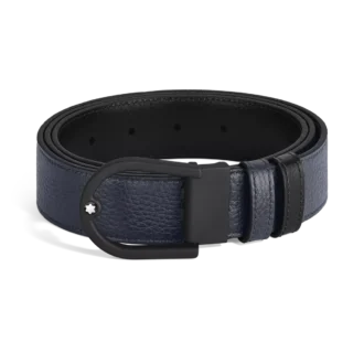 Hästsko 35 mm vändbart bälte i kornat läder