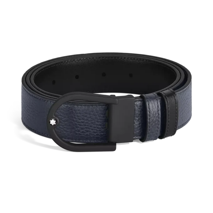 Hästsko 35 mm vändbart bälte i kornat läder