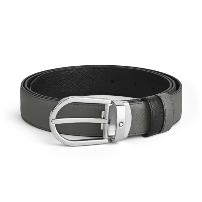 Hästsko-spänne Medium/svart 30 mm vändbart läderarmband