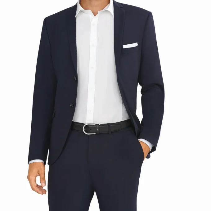 Hästskoformad spänne, grått 35 mm läderbälte