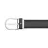 Hästskoformad spänne, grått 35 mm läderbälte