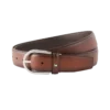 Läderbälte med hästskospänne, brunt, 35 mm