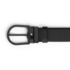 Läderbälte med svart 35 mm hästskospänne
