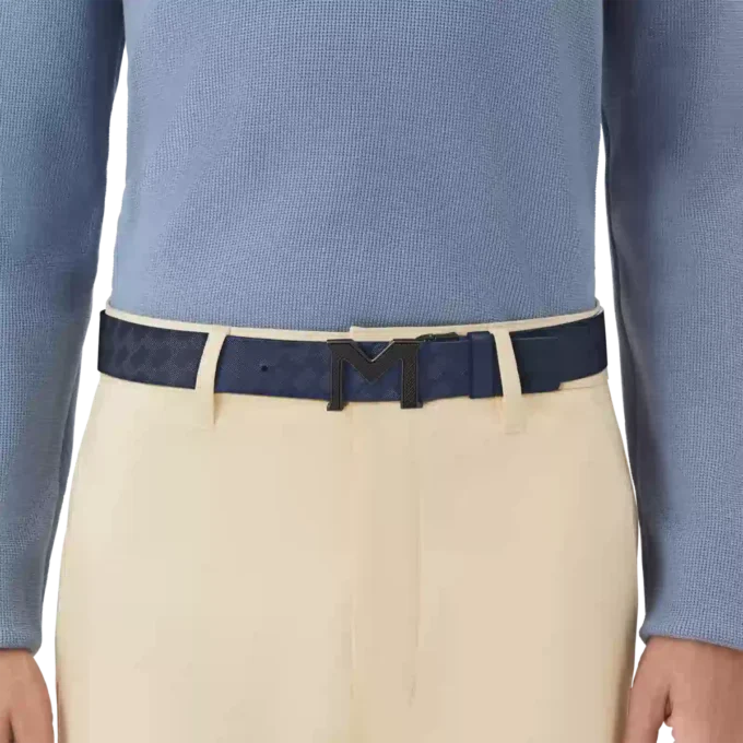 M-spänne Extreme 3.0 blått/svart 35 mm vändbart läderbälte