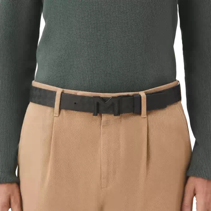 M-spänne Extreme 3.0 svart/slät svart 35 mm vändbart läderbälte