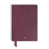 Notebook Medium, Cassis-läder, vinröd, linjerade sidor