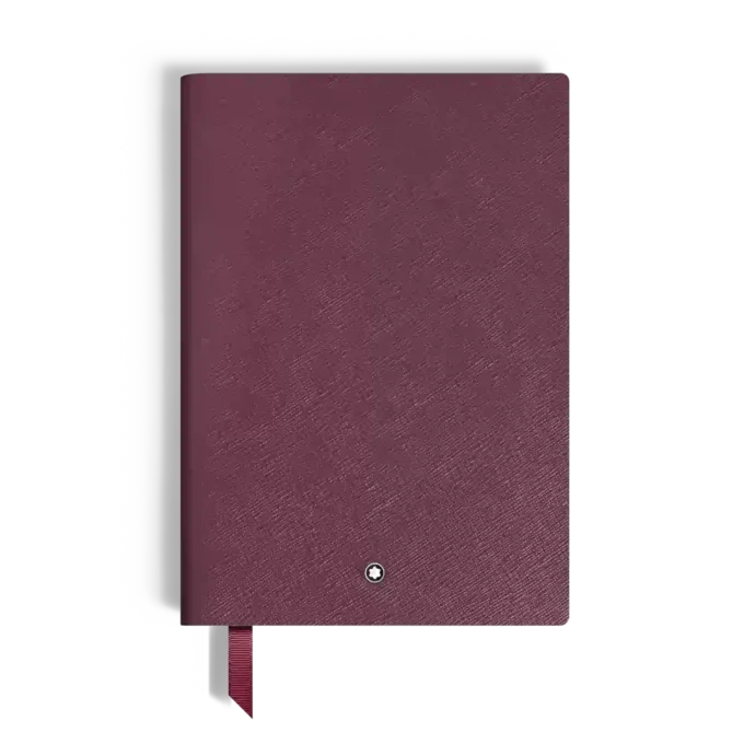 Notebook Medium, Cassis-läder, vinröd, linjerade sidor