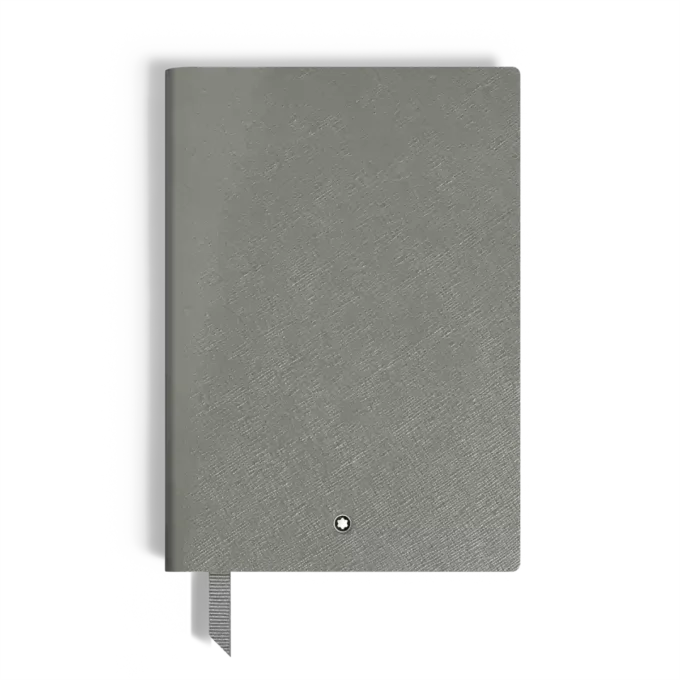 Notebook Medium, Saffiano-läder, Medium Grey – Linjerade sidor