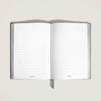 Notebook Medium, Saffiano-läder, Medium Grey – Linjerade sidor