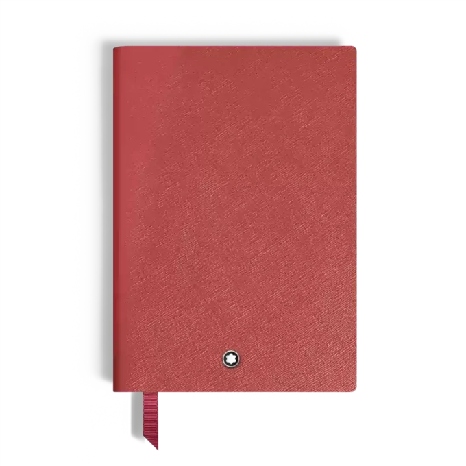 Notebook Medium, Saffiano-läder, röd – rutiga sidor