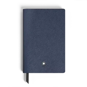 Notebook Small, bläckblått läder, blå, blanka sidor