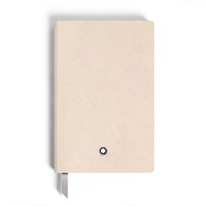 Notebook Small, Saffiano-läder, Cloudy Beige – Linjerade sidor