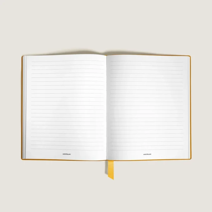 Notebook Small, Saffiano-läder, Modena Yellow – Linjerade sidor