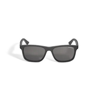 Rektangulära solglasögon med svart acetatbåge