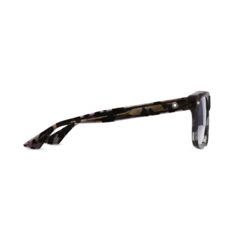 Rektangulära solglasögon med svart acetatbåge