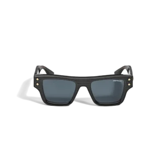 Rektangulära solglasögon med svartfärgad acetatbåge