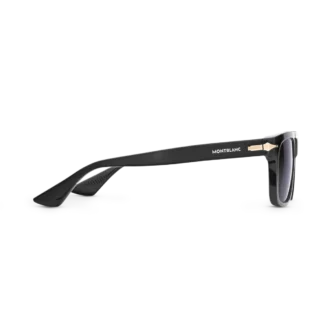 Rektangulära solglasögon med svartfärgad acetatbåge