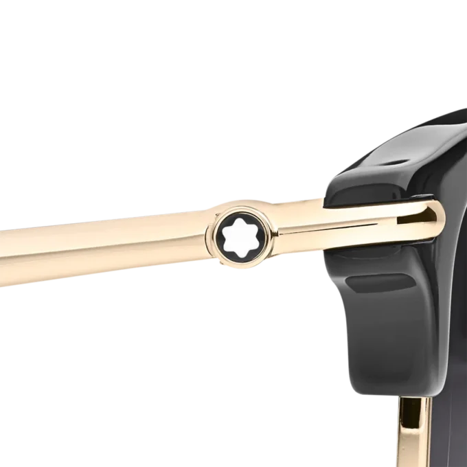 Rektangulära solglasögon med svartfärgad injicerad ram (M)