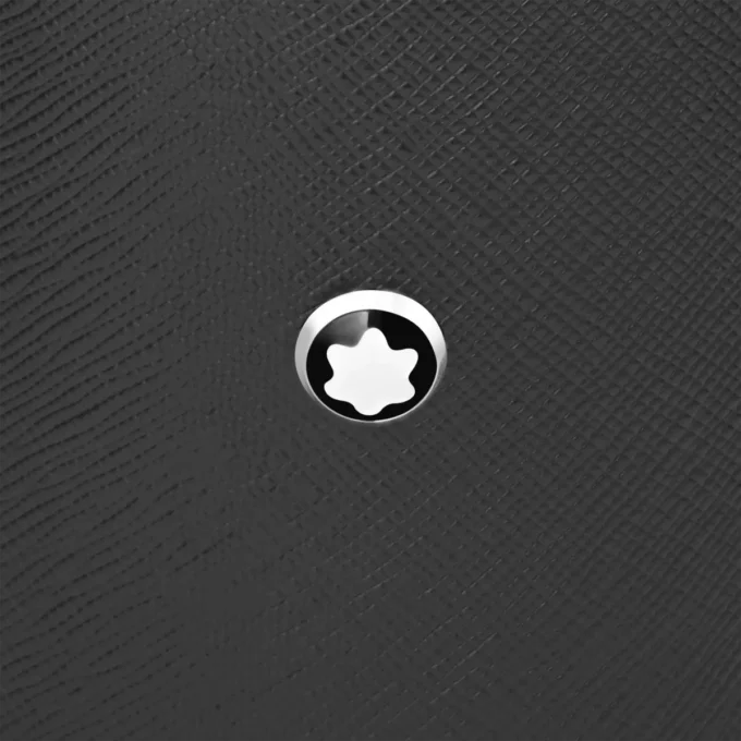 Rund pennhållare i svart läder