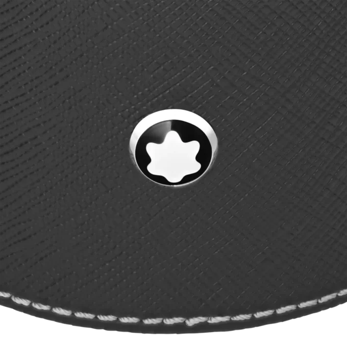 Rund skrivbordsbricka i svart läder (medelstor)