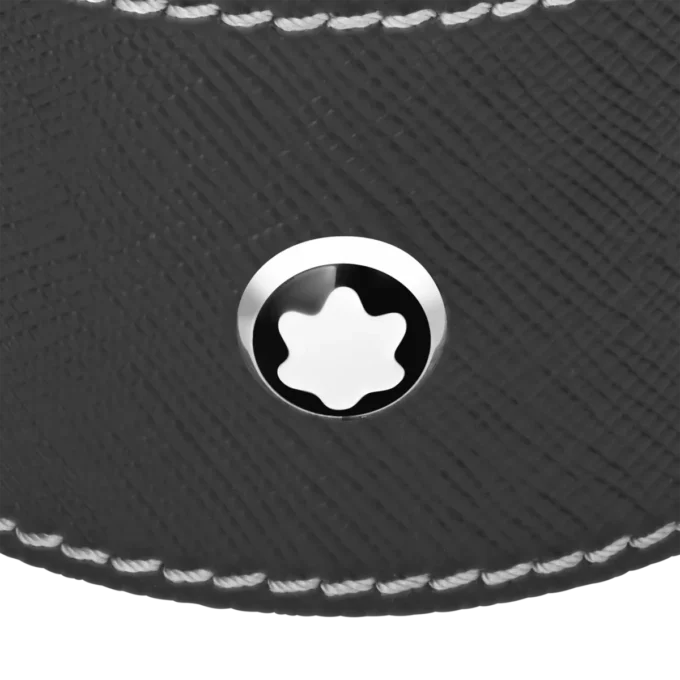 Rund skrivbordsskål i svart läder (liten)