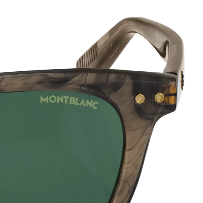 Runda solglasögon med brunfärgad acetatbåge