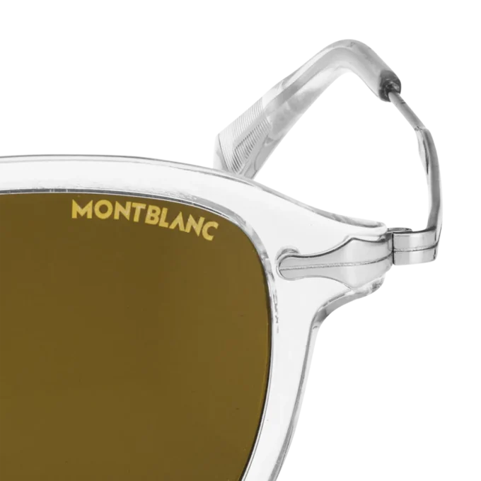 Runda solglasögon med gråfärgad injicerad båge