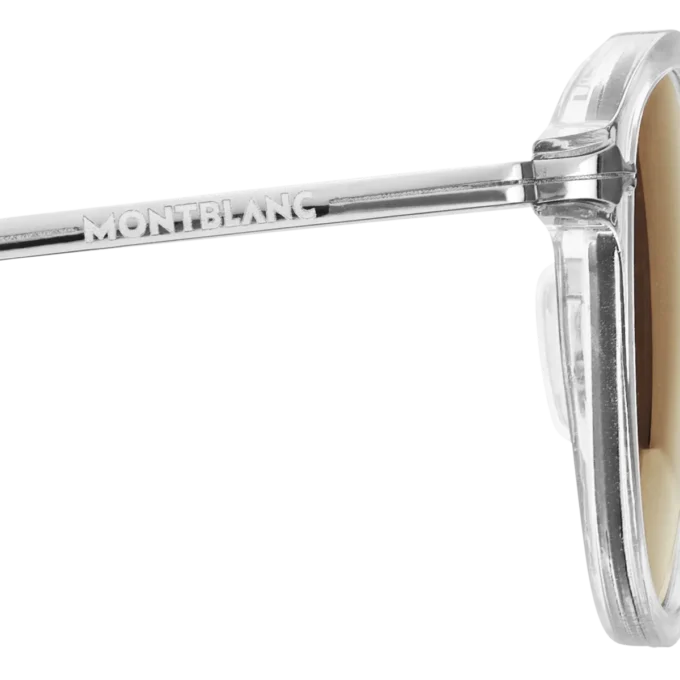 Runda solglasögon med gråfärgad injicerad båge