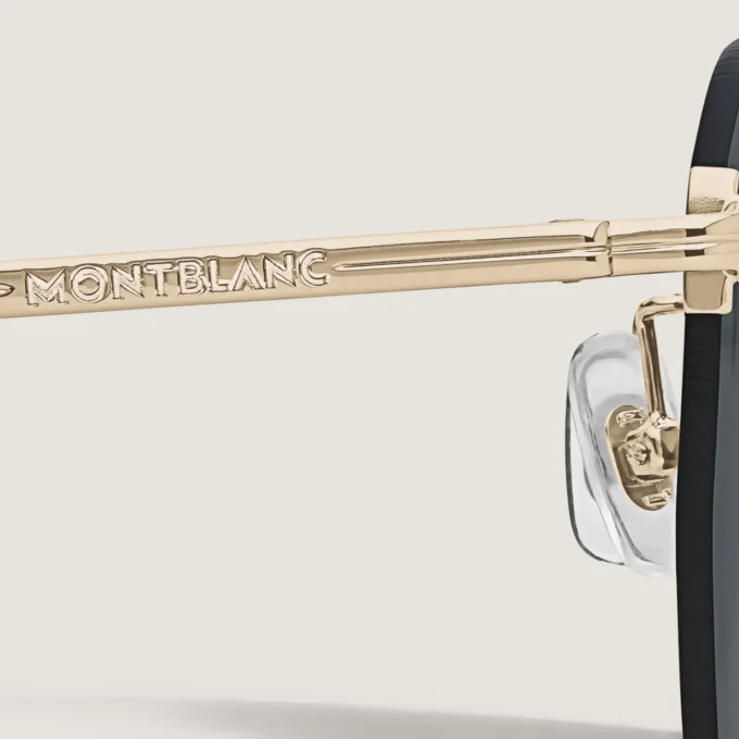 Runda solglasögon med guldfärgad metallbåge