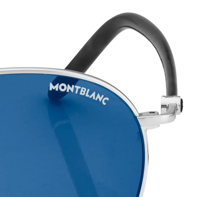 Runda solglasögon med rutheniumfärgad metallbåge