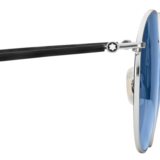 Runda solglasögon med rutheniumfärgad metallbåge