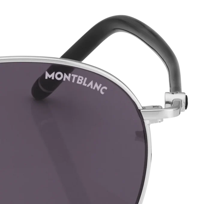 Runda solglasögon med silverfärgad metallbåge