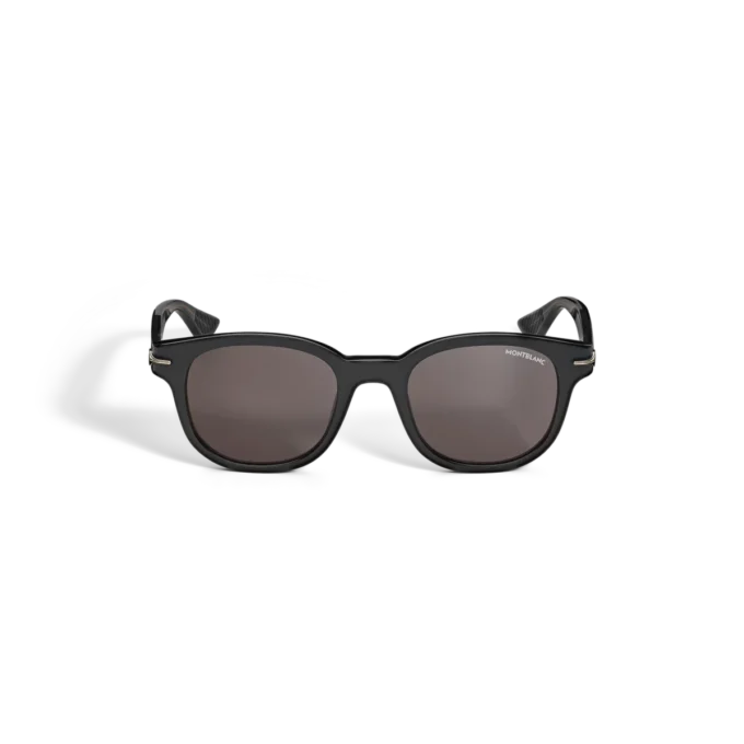 Runda solglasögon med svart acetatbåge