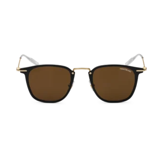 Runda solglasögon med svart injicerad ram