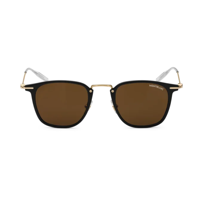 Runda solglasögon med svart injicerad ram